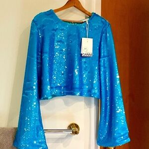 GANNI cerulean top - new with tags -